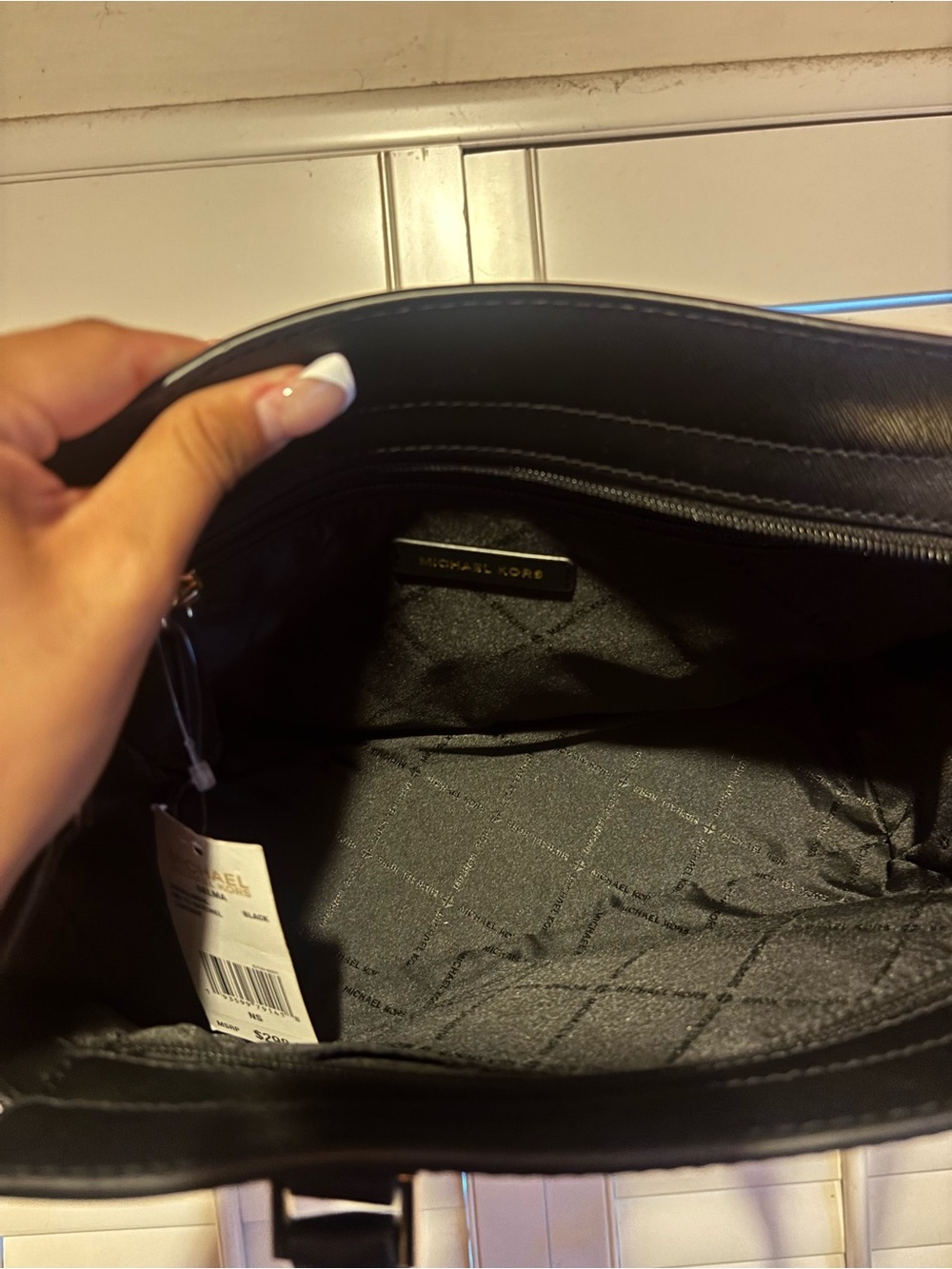MICHAEL KORS Black Leather Satchel with Gold Hardware - Picture 5 of 5